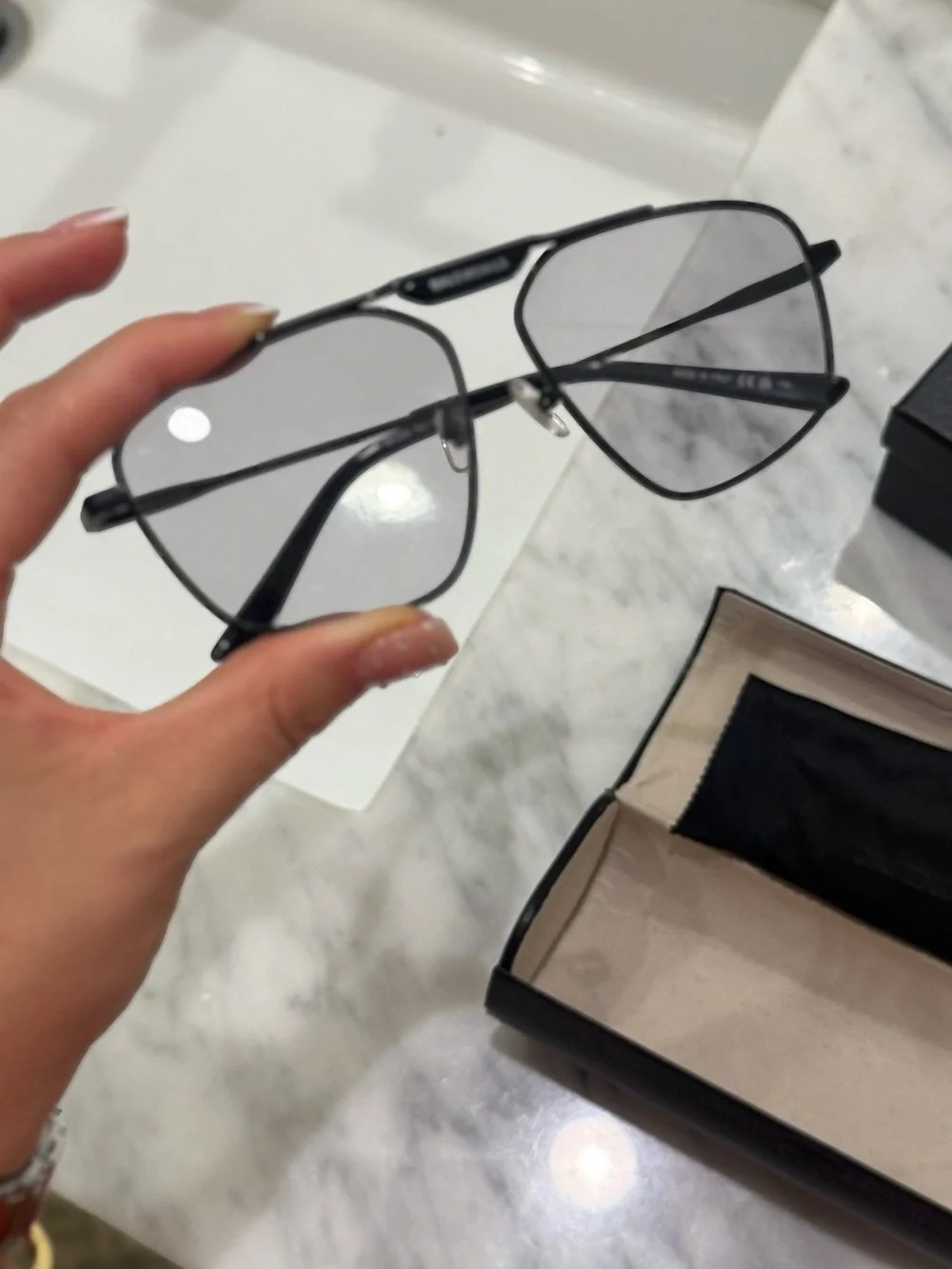 Balenciaga Eyewear Tag 2.0 Navigator Sunglasses Authentic BB0246SA 004 61